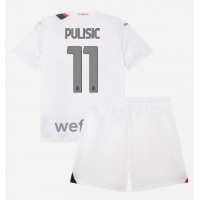 Echipament fotbal AC Milan Christian Pulisic #11 Tricou Deplasare 2023-24 pentru copii maneca scurta (+ Pantaloni scurti)